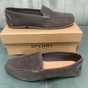 Sperry Women's Bay View Nubuck Driver Driving Style Loafer , Grey , Size 10 US